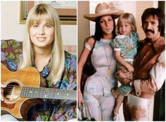 a woman and two men are posing with a guitar