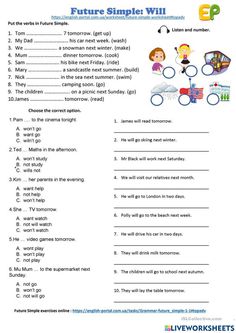 an english worksheet with words and pictures