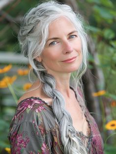 Explore 37 Gray Hairstyles for Women Over 50 Featuring Trendy Short Long and Curly Looks Gray Hairstyles For Women, Witch Wardrobe, Long Hair Older Women, Braid Crown, Gray Hairstyles, Grey Hair Over 50, Silver Haired Beauties, Grey Hair Inspiration, Beautiful Gray Hair