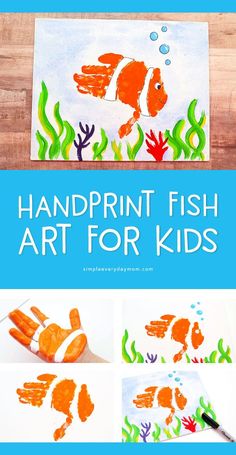 handprint fish art for kids that is easy to make and great for toddlers