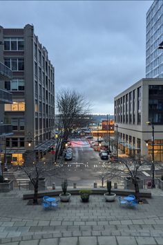 Staircase fountain through Seattle with an early morning grey sky Visit Seattle, Pretty Trees