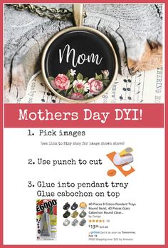 the mother's day diy flyer is shown