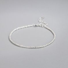 Gorgeous Faceted S925sterling Silver Chain Tennis Bracelet Clasp Closure With An Extender New 925 Sterling Silver Bracelet, Pretty Silver Bracelet, Dainty Silver Bracelets Simple, Silver Sparkle Jewelry, Silver Bracelet For Women Simple, Minimalist Bracelet Silver, Simple Silver Bracelet, Slytherin Uniform, Dainty Silver Bracelet