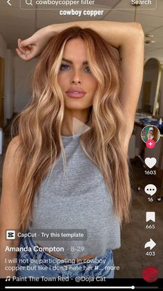 Bronde Balayage With Red, Auburn And Strawberry Blonde Hair, Tan Skin Strawberry Blonde Hair, Hair Ideas Strawberry Blonde, Strawberry Blonde Hair With Balayage, Strawberry Blonde On Cool Skin, Strawberry Blond Copper Money Piece, Cowgirl Copper Hair Pale Skin, Cowboy Auburn Hair