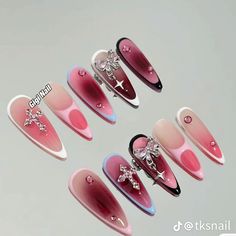 Fake Nails Designs, Edgy Nails, Cute Gel Nails