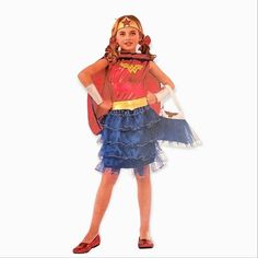 New With Tags. Rubie's Wonder Woman Tutu Metallic Dress-Up Set Size Medium 8-10 Includes: Tutu Dress, Cape, Gaunlets, Gold Belt, Hair Bows, Headband Tiara, And Purse Note! This Item Is New With Tags But Has Some Flaws, Most Likely A Second. The Collar Has A Crooked Seam. There May Be Other Minor Flaws But That's The Only One I Noticed. Watch Your Little One Harness The Power Of An Iconic Female Superhero In This Fun Wonder Woman Dress-Up Set; Comes With Tutu Dress, Cape And Headband. Welcome To Wonder Woman Tutu, Classic Wonder Woman, Wonder Woman Halloween Costume, Wonder Woman Dress, Comic Costume, Justice League Wonder Woman, Super Hero Outfits, Wonder Woman Logo, Wonder Woman Costume