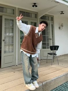 Hearujoy V Neck Knit Sweater Male Black Waistcoat Striped Brown Vest Men's Clothing Sleeveless Aesthetic Meme Old Korean Autumn Clothes A Please note 1 cm = 0.39 inch,1 inch = 2.54 cm ✅ M: Bust 104 cm ; Shoulder 53 cm ; Length 64 cm ; Weight 47.5-52.5 kg ✅ L: Bust 108 cm ; Shoulder 55 cm ; Length 66 cm ; Weight 52.5-57.5 kg ✅ XL: Bust 112 cm ; Shoulder 57 cm ; Length 68 cm ; Weight 57.5-62.5 kg ✅ 2XL: Bust 116 cm ; Shoulder 59 cm ; Length 70 cm ; Weight 62.5-67.5 kg ✅ 3XL: Bust 120 cm ; Shoulder Brown Outfit Inspo Men, Men’s Knit Sweater Vest, Men’s Vest, Fall Mens Fashion, Winter Fits Men, Purple Waistcoat, Brown Vest Men, Vest Outfits Men, V Neck Knit Sweater