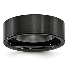 a black wedding band with an elegant design