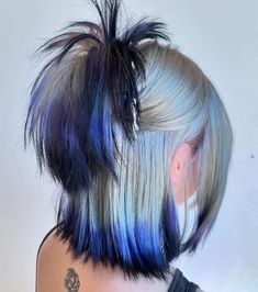 Blue Dip Dye Hair, Blue Dip Dye, Dip Dye Hair, Y2k Hair, Hair Dyes, Dye Hair, Punk Hair