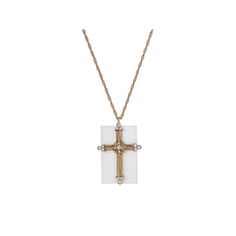 Finish off your outfit with this Symbols of Faith crystal cross white quartz pendant necklace. Click on this JEWELRY & WATCHES GUIDE to learn about fit, styles, materials and more! Finish off your outfit with this Symbols of Faith crystal cross white quartz pendant necklace. Click on this JEWELRY & WATCHES GUIDE to learn about fit, styles, materials and more! FEATURES 1.85"L X 1.2"W Chain length: 28 in. Clasp: lobster-claw Nickel free Metal: alloy Material: crystal Plating: gold tone Finish: pol Spiritual White Cross Jewelry, Elegant White Crucifix Necklace, White Spiritual Crucifix Cross Necklace, White Spiritual Crucifix Necklace, White Crucifix Spiritual Necklace, White Crucifix Cross Necklace, White Spiritual Crucifix Jewelry, Spiritual White Crucifix Jewelry, White Cross Necklace As A Gift