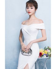 Get 10% off now! Buy mermaid off shoulder long formal dress with split at cheap price online. Free stable shipping and pro custom service since 2009. Elegant Off-shoulder Mermaid Dress For Banquet, Elegant Off-shoulder Bodycon Dress For Prom Season, Off-shoulder Mermaid Dress For Gala, Off-shoulder Mermaid Dress For Prom Season, Formal White Mermaid Dress, Dress With Split, Long Formal Dress, Evening Party Dress, Lovely Dresses