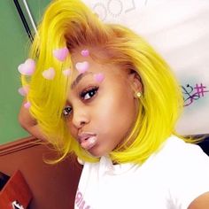 pin ‘ @kjvougee ⚠️ Short Haircuts Black Hair, Cute Short Haircuts, Birthday Hair, Yellow Hair, Hair Crush, Color Inspo, Rainbow Hair