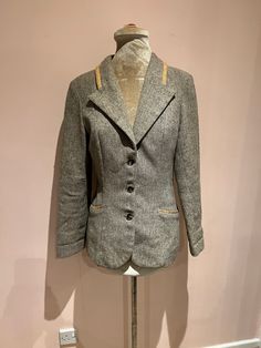 Vintage 1980's Vamp Tweed blazer, tweed jacket, fitted wool jacket. UK 8 - 10 A vintage 80's tweed fitted blazer with corduroy patches and details. There are a few marks on the lining. UK Size 8 - 10. Please check measurements: Chest - 94cm Waist - 78cm Length - 67cm Classic Tweed Jacket For Fall, Classic Winter Tweed Blazer, Classic Fall Tweed Jacket, Fitted Wool Tweed Jacket With Suit Collar, Fitted Tweed Jacket For Business In Winter, Classic Fitted Tweed Jacket For Winter, Fitted Winter Tweed Jacket With Notch Lapel, Winter Tweed Jacket With Suit Collar, Fitted Tweed Jacket With Notch Lapel For Winter