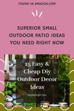 [Promotion] Discover Easy And Cheap Diy Outdoor Decor Ideas That Will Transform Your Outdoor Space Without Breaking The Bank! From Creative Garden Accents To Budget-Friendly Patio Upgrades, These Simple Projects Will Add Charm And Personality To Your Backyard. #smalloutdoorpatioideasonabudgeteasydiyprojects Patio Upgrade, Simple Projects, Diy Outdoor Decor, Easy Cheap, Garden Accents, Cheap Diy