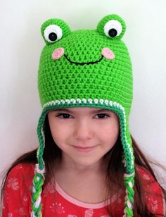 25 Free Crochet Frog Patterns (Frog Amigurumi Pattern) Free Frog Hat Crochet Pattern, Crochet Frog Hat Pattern Free, Crochet Ear Flap Hat Pattern Free, Frog Crochet Hat, Crochet Braids For Kids, Kids Hats Patterns