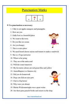 an english worksheet with the words puncturin marks and pictures on it