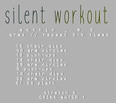 a poster with the words silent workout on it