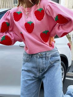 Faster shipping. Better service Cropped Pullover, Pullover Outfit, Sweater Trends, Crop Sweater, Cropped Sweater, Fitness Inspo, Pullover Sweaters, Sweater Outfits, Puff Sleeve