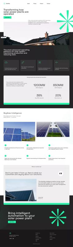 the website design for solar energy company