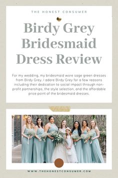 the bridesmaid's dress review is featured in this postcard for their wedding