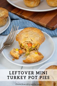 leftover mini turkey pot pies on a plate