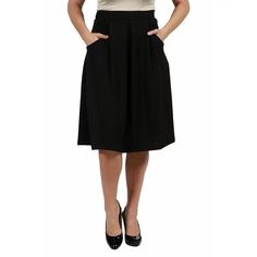 24seven Comfort Apparel Plus Size Classic Knee Length Skirt Women'S 3x Black 24seven Comfort Apparel Plus Size Classic Knee Length Skirt Women's 3x Black Retail $57.99 Elevate Your Casual Wardrobe With This Classic Knee-Length Skirt From 24seven Comfort Apparel. Made From A Blend Of Polyester And Spandex, This Skirt Features An Elastic Waistband And Pockets For Added Convenience. The Solid Black Color And Plain Accents Make It A Versatile Piece For Any Occasion, Whether It's A Day Out With Women's Wardrobe, Knee Length Skirt, Line Design, Casual Wardrobe, Solid Black, Black Color, Knee Length, Womens Skirt, Plus Size