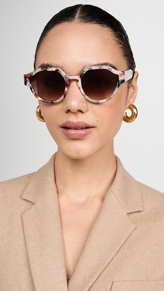 Krewe Astor Sunglasses | Shopbop White Round Frame Sunglasses With Gradient Lenses, White Uv Protection Round Frame Sunglasses, Modern Multicolor Sunglasses With Tinted Lenses, Modern Multicolor Tinted Sunglasses, Multicolor Tinted Square Frame Sunglasses, Multicolor Square Frame Sunglasses With Tinted Lenses, Modern Multicolor Polarized Sunglasses, Multicolor Mirrored Lens Sunglasses In Glass, Multicolor Mirrored Lens Sunglasses