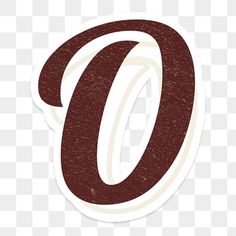 a sticker with the letter o in brown and white colors, on a transparent background