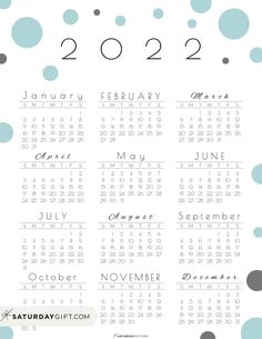 a calendar with blue and gray dots on it