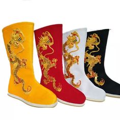 Mens Chinese Emperor Dragon Boots Hanfu Casual Cosplay Swordsman Flats Shoes | eBay Dragon Boots, Lunar Festival, Mens Boots For Sale, Military Style Boots, Chinese Emperor, Fur Leather Jacket, Casual Cosplay, Mens Leather Boots, East Asian