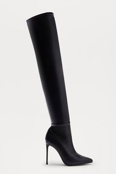 Available In Black And Silver. Thigh High Heeled Boots Pointed Toe 4" Ultra High Heel Imported | Kylan Thigh High Boots in Black size 6.5 by Fashion Nova Thigh High Heels, High Heeled Boots, Thigh High Boots Heels, Black And Silver, Thigh High Boots, High Heel Boots, Thigh High, Thigh Highs, High Boots