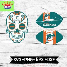 the miami dolphins skull decals are shown