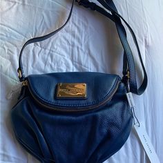 Nwt- Small Crossbody. Beautiful Blue Color: Azure. Smoke Free Home. Designer Soft Leather Blue Bags, Designer Blue Soft Leather Bags, Designer Blue Soft Leather Shoulder Bag, Bags Marc Jacobs, Marc Jacobs Bag, Small Crossbody, Beautiful Blue, Leather Crossbody, Marc Jacobs