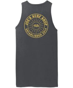 Joe's Surf Shop Sun Beach Wash® Garment-Dyed Tank Top Crew Neck Tops For Water Sports In Summer, Casual Tops For Water Sports In Summer, Casual Summer Tops For Water Sports, Laguna Hills California, Sun Logo, The Joe, The Coral, Surf Wear, Sun Beach