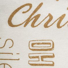 a close up of a white fabric with brown writing on it that says, charlie