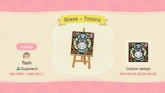 an animal crossing game screen showing the character's face and other characters in their art work