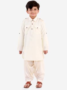 copy of jbn creation boys maroon cotton blend pathani suit set