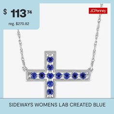 Features: Religious JewelryJewelry Closure: Spring Ring ClaspLink Construction: SolidSetting: ProngShape: CrossStone Cut: RoundStone Millimeter Measurement: 1.5 Mm Width, 1.5 Mm LengthMetal Color: WhiteChain Length: 18 InchChain Width: .7 MillimetersPendant Length: 13mmPendant Width: 17.1mmChain Construction: RopeCare: Wipe CleanStone Type: 11 Lab Created SapphireAuthenticity: Lab Created StoneBirthstone: September BirthstoneMetal: Sterling SilverNecklace Type: Pendant NecklacesCountry of Origi… Elegant Blue Cross Pendant Jewelry, Blue Cross Pendant Necklace For Anniversary, Blue Gemstone Cross-shaped Jewelry, Blue Cross Jewelry For Anniversary, Sterling Silver Cross Pendant, Silver Cross Pendant, Sterling Silver Cross, Cross Pendant Necklace, Silver Cross