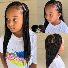 Braided Hairstyles To Keep Hair Out Of Your Face, Daughter Hairstyles Black, Kids Box Braids, Hairstyle Braid, Black Kids Braids Hairstyles, Lil Girl Hairstyles, Kid Braid Styles, Braiding Styles, Braided Styles