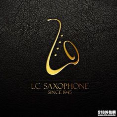 a black and gold logo with the letter lg saxophone since 1915 written on it