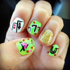 Pin by Erin Cash on Nails Vegas nails, Vegas nail art, Las vegas nails Las Vegas 21st Birthday, Vegas 21st Birthday, Nail Art For Men, Vegas Nail Art, Las Vegas Nails, Bday Stuff, Nye Nails, Crazy Nail Designs, Vegas Nails