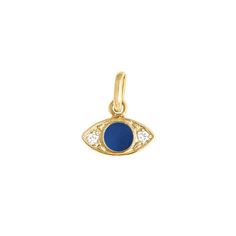 Gigi Clozeau - Eye Lapis Resin diamond pendant, Yellow Gold Resin Diamond, Diamond Eyes, Classic Necklace, Sparkling Diamond, Squash Blossom, Whimsical Design, Eye Pendant, Gold Sparkle, Sparkle Diamonds