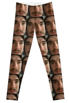 a man's face is shown with many different facial expressions on the leggings