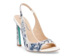 Betsy Johnson Blue Floral Heels, Betsey Johnson Shoes Wedding, Blue Heels Wedding, Something Blue Wedding, Expensive Taste, Digital Closet, Floral Heels, Betsey Johnson Shoes, Blue Heels