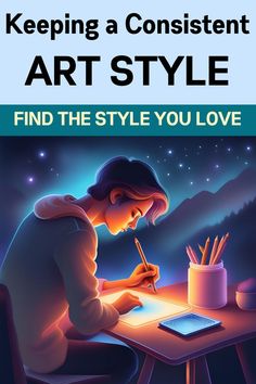 a person writing on a paper with the title, keeping a content art style find the style you love