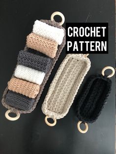 three crochet patterns are on display with the title text overlay reads, crochet pattern