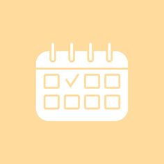 a white calendar icon on a yellow background