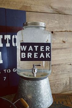 a water break machine sitting on top of a table