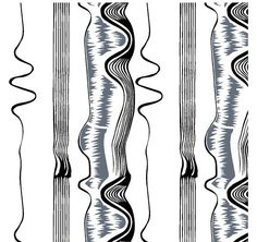 an abstract black and white pattern with wavy lines