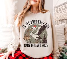 Christmas Pregnancy Announcement Shirt Couple Christmas Pajamas Funny Pregnancy Reveal Shirt Baby Announcement Pregnant Mom gift Baby Reveal